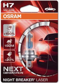 Osram H7 12V - NIGHT BREAKER® LASER +150% 55W PX26d Next Generation 1er Blister